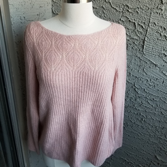 Liz Claiborne Sweaters - Liz Claiborne Square Neck Rose Quartz Swea…